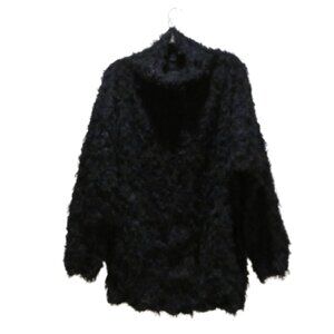 ISSEY MIYAKE Shaggy Oversized Jacket in Black Avant Garde Abstract Minimalist